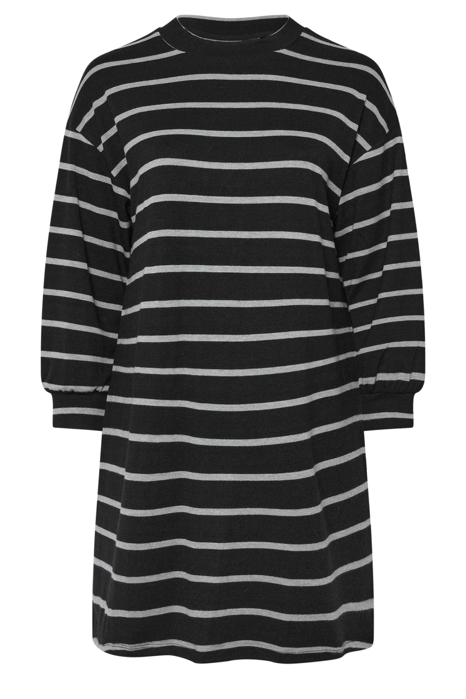 YOURS Curve Robe Pull à Rayures Noires Et Grises YOURS Curve 7 YOURS Curve Robe Pull à Rayures Noires Et Grises YOURS Curve – Image 5