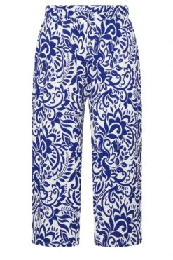 YOURS - Pantalon Jupe-Culotte Bleu Roi Abstrait Floral -Evans Boutique 5737cd95 20d2 46 145277 X