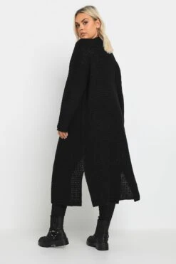 YOURS - Cardigan Maxi Gauffré Noir En Maille -Evans Boutique 573b32e1 9be9 4a 280410 C