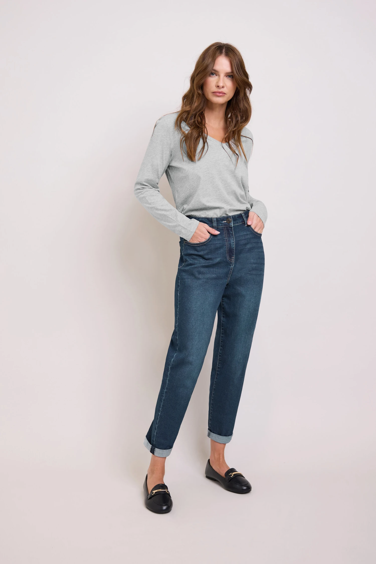 M&Co Indigo Blue Mom Jeans 4 M&Co Indigo Blue Mom Jeans – Image 2