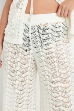 YOURS - Pantalon De Plage Crème En Maille 12 YOURS - Pantalon De Plage Crème En Maille -Evans Boutique 57657311 17e9 42 280579 D