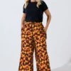 LIMITED COLLECTION Pantalon Large Curve Orange écaille De Tortue -Evans Boutique 57a47065 d299 43 216604 B