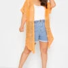YOURS - Cardigan Orange Midi Design En Crochet -Evans Boutique 57ad00ee 287b 43 300999 A