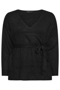 YOURS - Pull Noir En Maille Coupe Cache-Coeur Manches Longues 11 YOURS - Pull Noir En Maille Coupe Cache-Coeur Manches Longues -Evans Boutique 581406a0 1dcd 42 280280 X