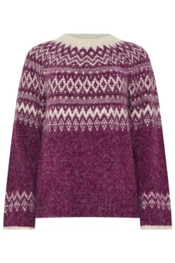 M&Co Berry Purple Fairisle Jumper -Evans Boutique 5829b6f5 5d9f 49 502456 X