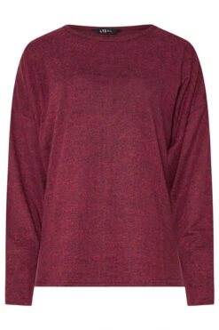 LTS Tall Burgundy Red Batwing Jumper 11 LTS Tall Burgundy Red Batwing Jumper -Evans Boutique 586348e2 e4e4 43 355534 X