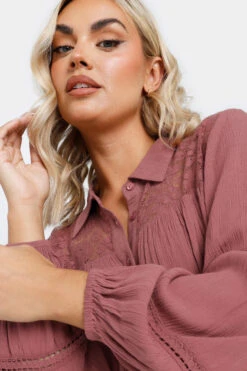 YOURS - Chemisier Rose Long Crochet Floral -Evans Boutique 58763a9b c50b 40 330678 D