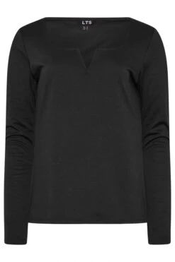 LTS Tall Black Square Notch Neck Top -Evans Boutique 5881ab60 e132 45 355695 X