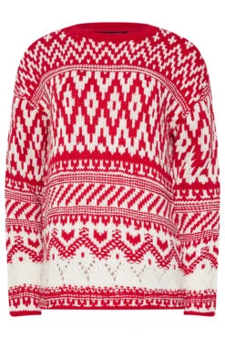 LTS Tall Red & White Fairisle Jumper 11 LTS Tall Red & White Fairisle Jumper -Evans Boutique 58823027 6155 4b 356375 X
