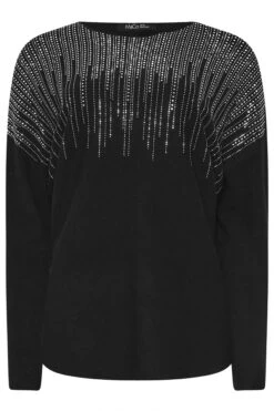 M&Co Black Stud Embellished Batwing Jumper 15 M&Co Black Stud Embellished Batwing Jumper -Evans Boutique 58ac46be 9455 42 502063 X