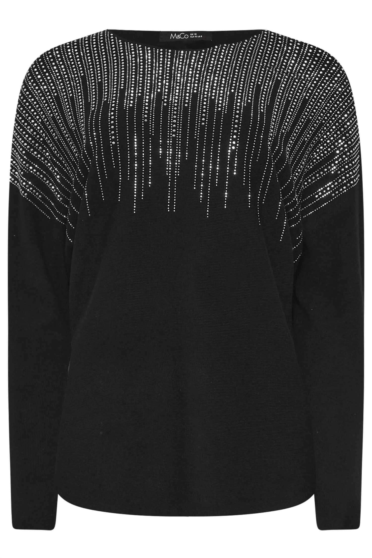 M&Co Black Stud Embellished Batwing Jumper 9 M&Co Black Stud Embellished Batwing Jumper – Image 7