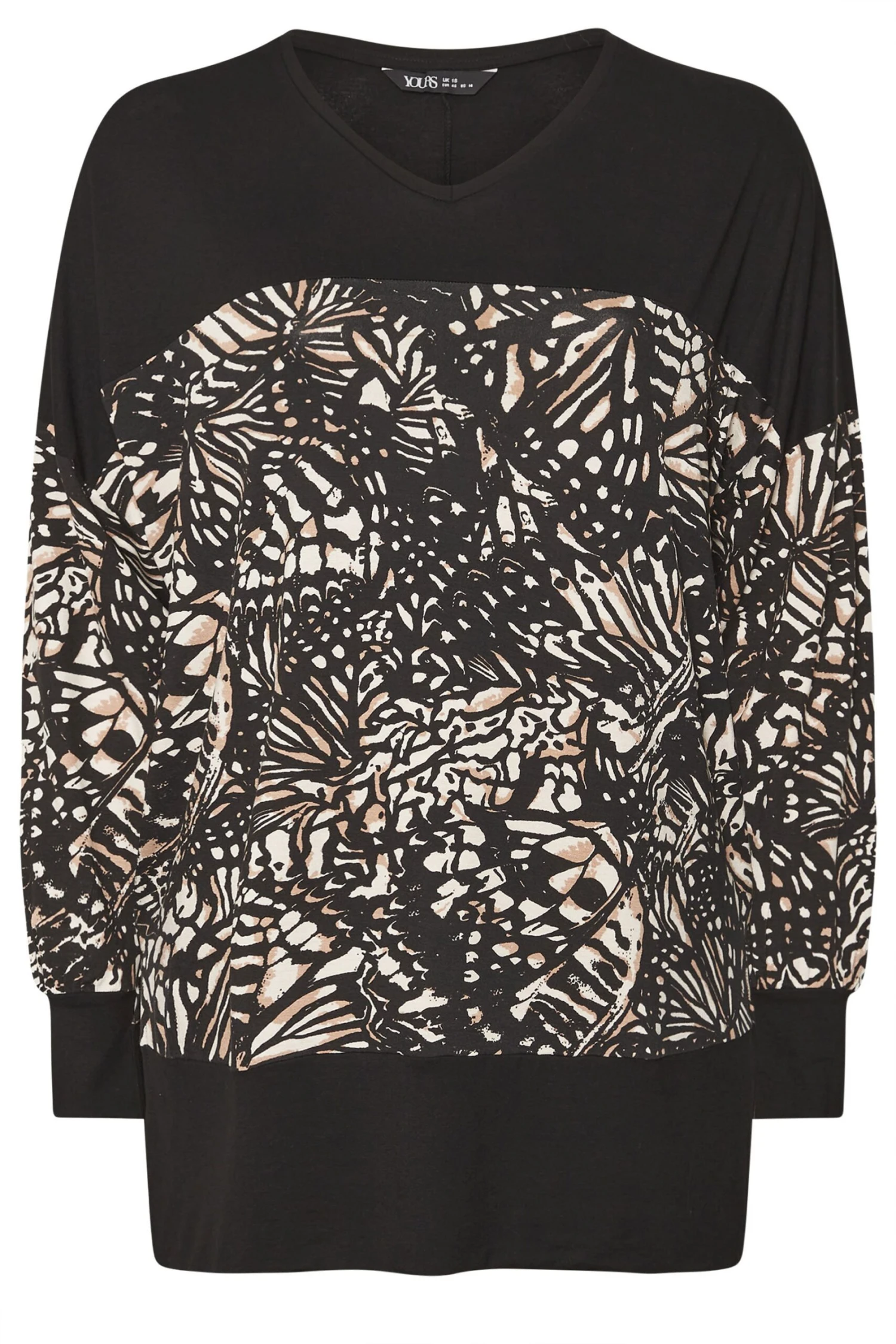 YOURS - Top Noir & Crème Manches Longues 8 YOURS - Top Noir & Crème Manches Longues – Image 6