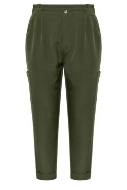 YOURS - Pantalon Cargo Vert Kaki Taille Plissé Coupe Droite 13 YOURS - Pantalon Cargo Vert Kaki Taille Plissé Coupe Droite -Evans Boutique 59175002 6353 4f 143878 X