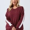 LIMITED COLLECTION - Sweatshirt En Jersey Bordeaux Bande Blanche 1 LIMITED COLLECTION - Sweatshirt En Jersey Bordeaux Bande Blanche -Evans Boutique 59c3effb 1189 47 216393 A