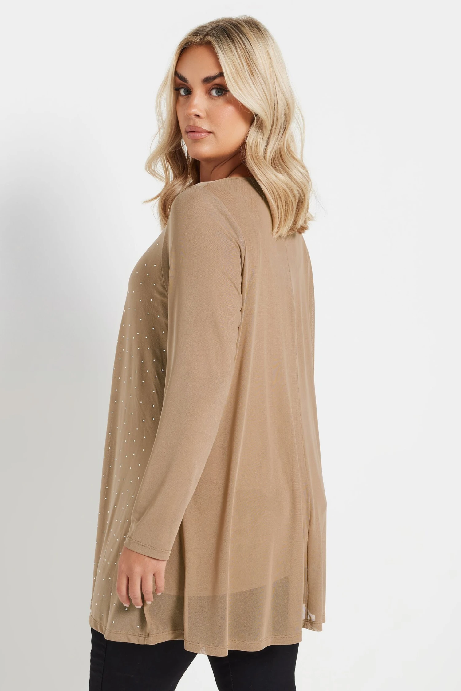 YOURS - Top Beige Volanté Manches En Filet 5 YOURS - Top Beige Volanté Manches En Filet – Image 3