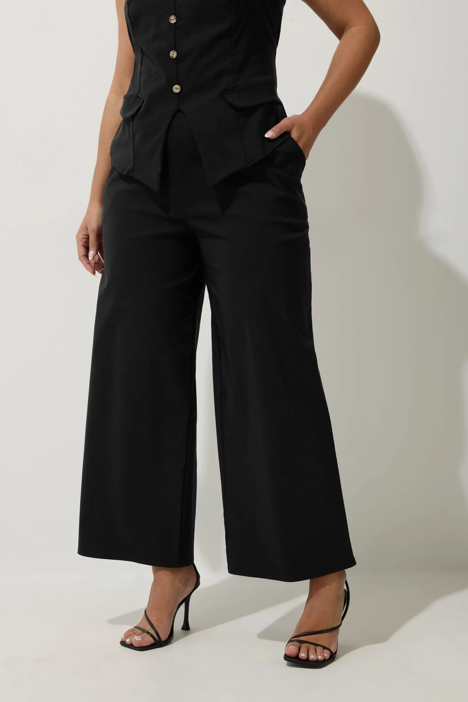 LIMITED COLLECTION - Pantalon Noir En Jersey Coupe Wide Leg 4 LIMITED COLLECTION - Pantalon Noir En Jersey Coupe Wide Leg – Image 2