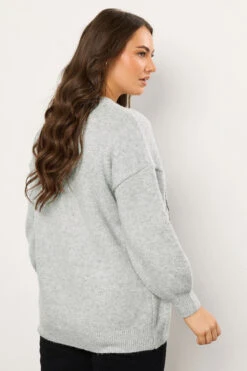 EVANS Curve Grey Sequin Embellished 'Sparkle' Christmas Jumper 9 EVANS Curve Grey Sequin Embellished 'Sparkle' Christmas Jumper -Evans Boutique 5b08d545 0d78 43 616256 C