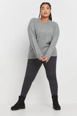 YOURS - Pull Gris Toucher Doux En Maille 10 YOURS - Pull Gris Toucher Doux En Maille -Evans Boutique 5b54d3ec f087 46 280459 B