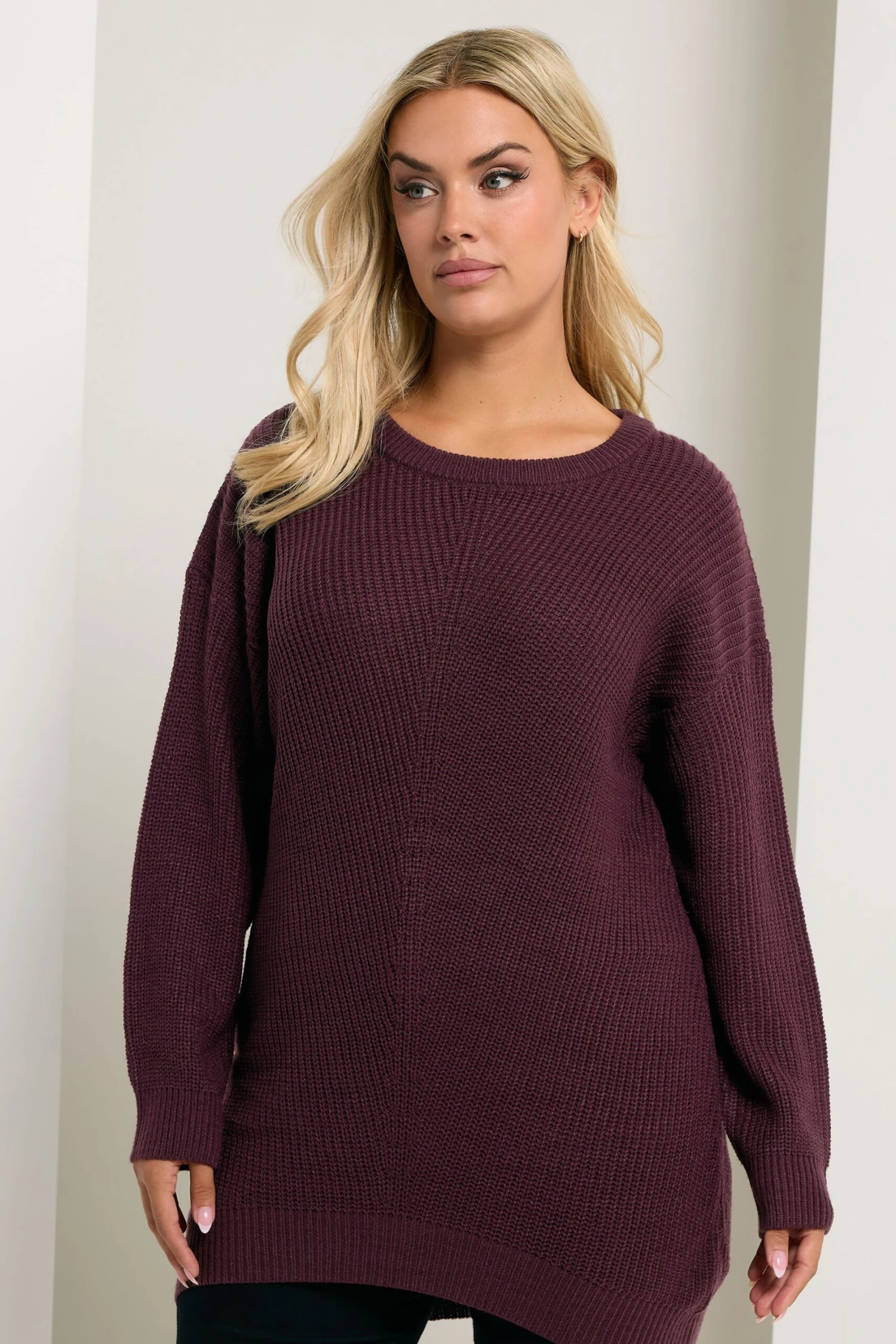 YOURS - Pull En Maille Essentiel Violet Foncé 3 YOURS - Pull En Maille Essentiel Violet Foncé