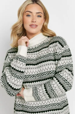 M&Co Grey Fairisle Tunic Jumper Dress 10 M&Co Grey Fairisle Tunic Jumper Dress -Evans Boutique 5c04c820 23df 4d 501627 D