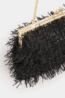 Black Eyelash Clutch Bag -Evans Boutique 5c219d60 700f 4a 246542 P3