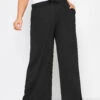 YOURS - Pantalon Stretch Noir En Jersey Wide Leg -Evans Boutique 5c8517c6 f16c 4b 302837 A