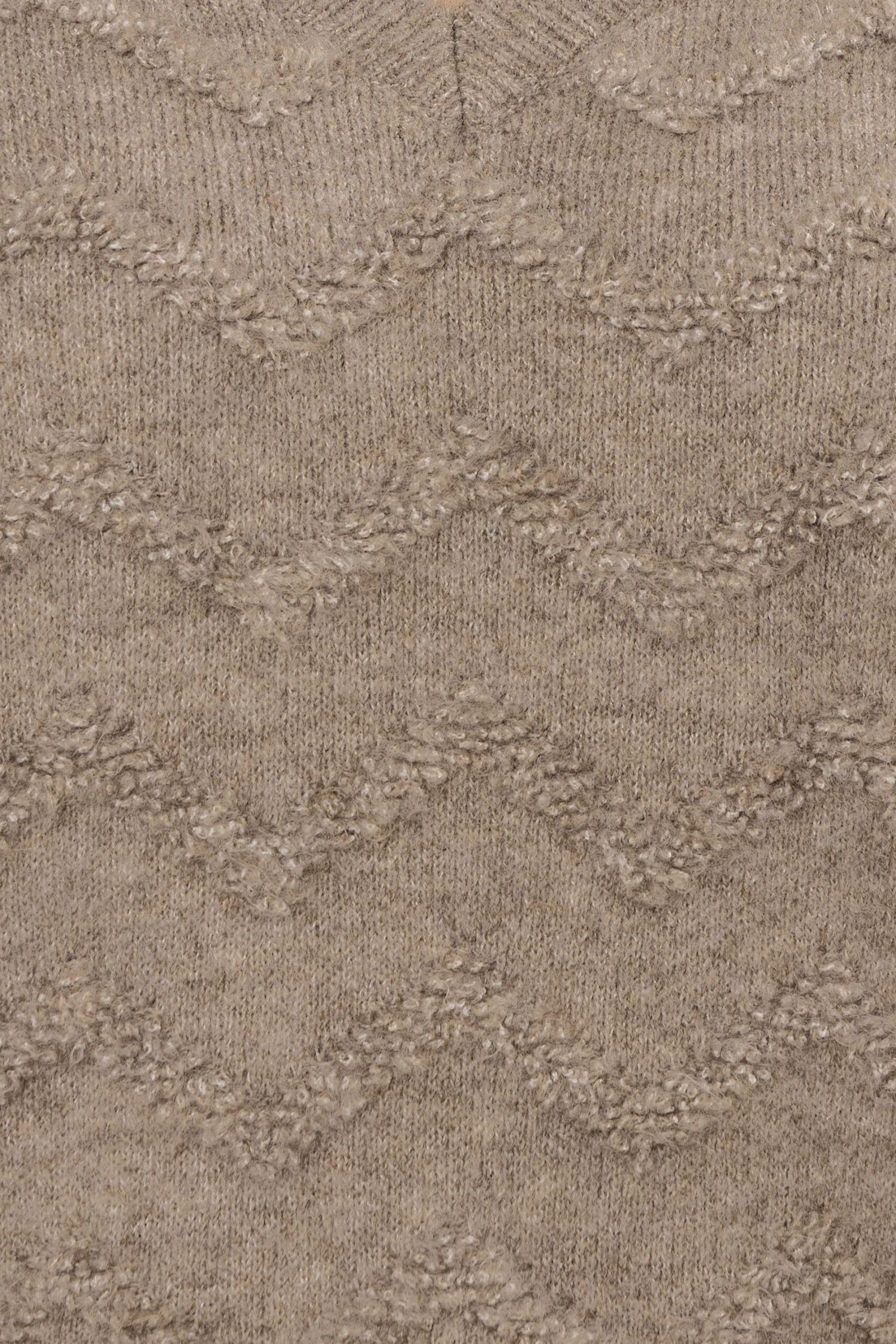 EVANS Curve Natural Brown Zig Zag V-Neck Knitted Jumper 6 EVANS Curve Natural Brown Zig Zag V-Neck Knitted Jumper – Image 4