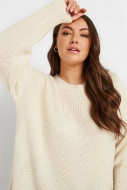 YOURS - Pull Doux Crème En Maille -Evans Boutique 5ca79af1 3a91 42 280242 E