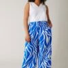 EVANS - Pantalon Wide Leg Bleu & Blanc Abstrait 1 EVANS - Pantalon Wide Leg Bleu & Blanc Abstrait -Evans Boutique 5d56abf2 3bbc 48 615499 B