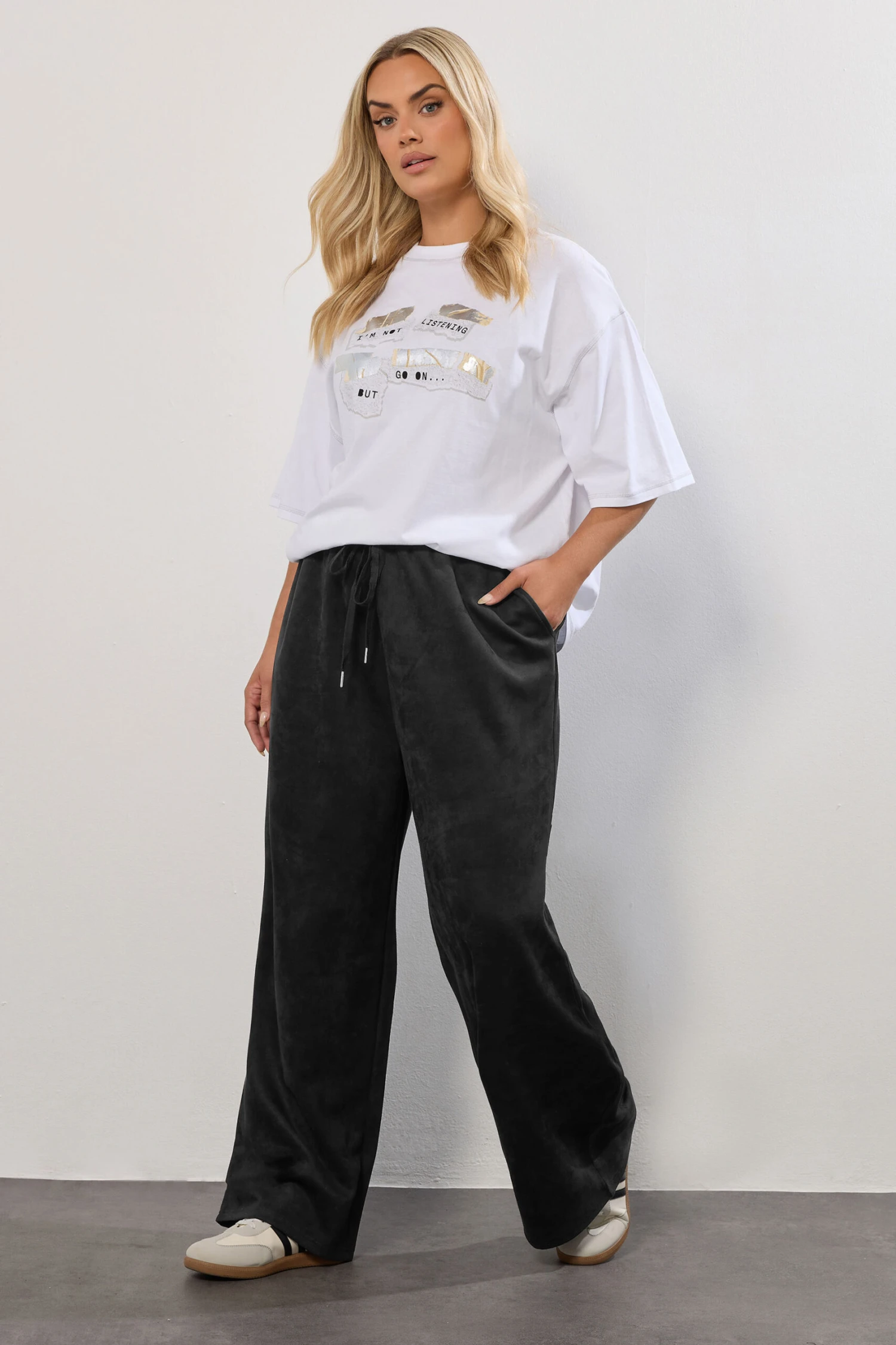 YOURS Curve Pantalon Large En Similicuir Noir 4 YOURS Curve Pantalon Large En Similicuir Noir – Image 2