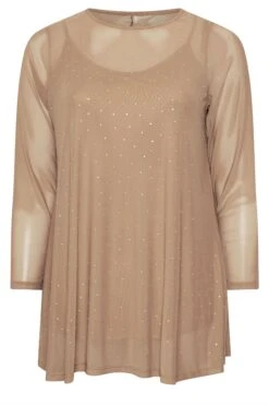 YOURS - Top Beige Volanté Manches En Filet 11 YOURS - Top Beige Volanté Manches En Filet -Evans Boutique 5e0c4330 29d5 4b 303787 X