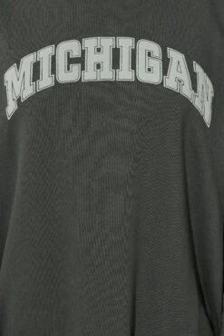 LTS Tall Charcoal Grey 'Michigan' Slogan Sweatshirt 10 LTS Tall Charcoal Grey 'Michigan' Slogan Sweatshirt -Evans Boutique 5e3acd02 b2b8 41 355277 D