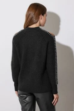 STAR Black Embellished Sleeve Jumper 11 STAR Black Embellished Sleeve Jumper -Evans Boutique 5ec720d2 499a 42 110617 C