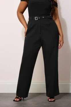 YOURS LONDON - Pantalon Noir Wide Leg à Ceinture 9 YOURS LONDON - Pantalon Noir Wide Leg à Ceinture -Evans Boutique 5f334007 0b77 4c 162455 A