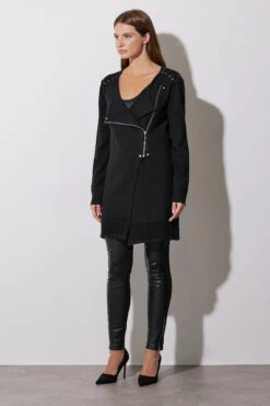 STAR Black Eyelet Detail Zip Cardigan 13 STAR Black Eyelet Detail Zip Cardigan -Evans Boutique 5f71daa4 6f69 4b 110611 A2