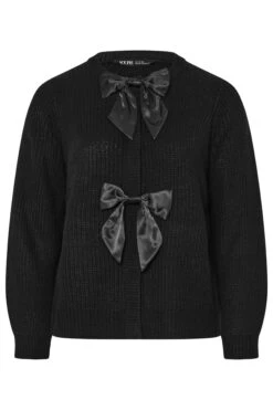 YOURS Curve Cardigan Noir En Satin Avec Nœud Sur Le Devant 13 YOURS Curve Cardigan Noir En Satin Avec Nœud Sur Le Devant -Evans Boutique 5fbae2bc 4833 40 280674 X