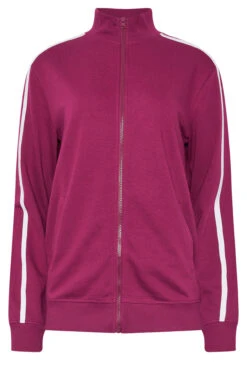 LTS Tall Red Jersey Funnel Zip Sweatshirt 17 LTS Tall Red Jersey Funnel Zip Sweatshirt -Evans Boutique 5fc52148 80ea 4e 356428 X