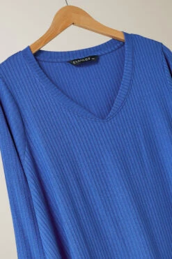 EVANS Curve Blue Premium Ribbed Modal Blend Swing Top 15 EVANS Curve Blue Premium Ribbed Modal Blend Swing Top -Evans Boutique 60d211cc 7fab 47 615836 P1