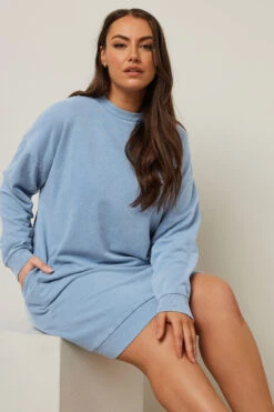 YOURS - Robe-Sweatshirt Bleu Ciel à Poches 10 YOURS - Robe-Sweatshirt Bleu Ciel à Poches -Evans Boutique 60fa9c25 d9cc 46 304035 D
