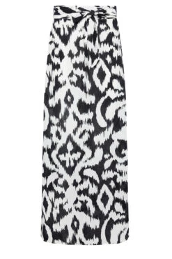 LTS Tall Black Abstract Print Maxi Skirt -Evans Boutique 616dda3c 49f6 4d 353439 X