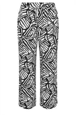 YOURS - Pantalon Wide Leg Noir & Blanc Abstrait 11 YOURS - Pantalon Wide Leg Noir & Blanc Abstrait -Evans Boutique 61b044f1 bc15 40 143746 X