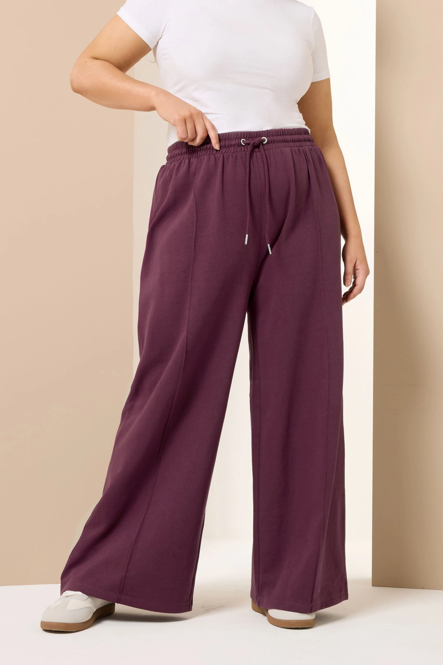 YOURS Curve Pantalon De Jogging Large Rouge Bordeaux 3 YOURS Curve Pantalon De Jogging Large Rouge Bordeaux