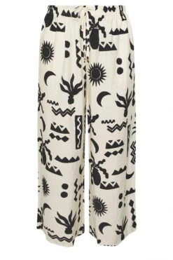 YOURS - Pantalon Wide Leg Crème & Noir Abstrait En Sergé 11 YOURS - Pantalon Wide Leg Crème & Noir Abstrait En Sergé -Evans Boutique 62a47fc1 a901 4f 310095 X