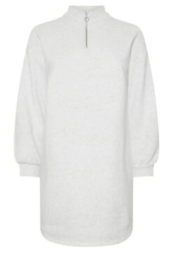 YOURS - Robe-Pull En Jersey Grise Col Haut -Evans Boutique 62aafd16 ede0 4f 303761 X