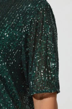 YOURS LONDON - Top Vert Émeraude Manches Courtes Volanté à Sequins 9 YOURS LONDON - Top Vert Émeraude Manches Courtes Volanté à Sequins -Evans Boutique 62c54f07 2b18 48 162738 C