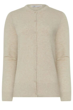 LTS Tall Cream Marl Crew Neck Button Cardigan 13 LTS Tall Cream Marl Crew Neck Button Cardigan -Evans Boutique 62da181f cc93 49 356040 X