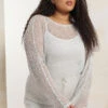 YOURS - Pull Gris Métallique En Crochet -Evans Boutique 6309266c 91e6 4c 280171 A