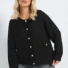 YOURS - Cardigan Noir Boutonné Design En Maille -Evans Boutique 63481e5c 5878 46 280516 C