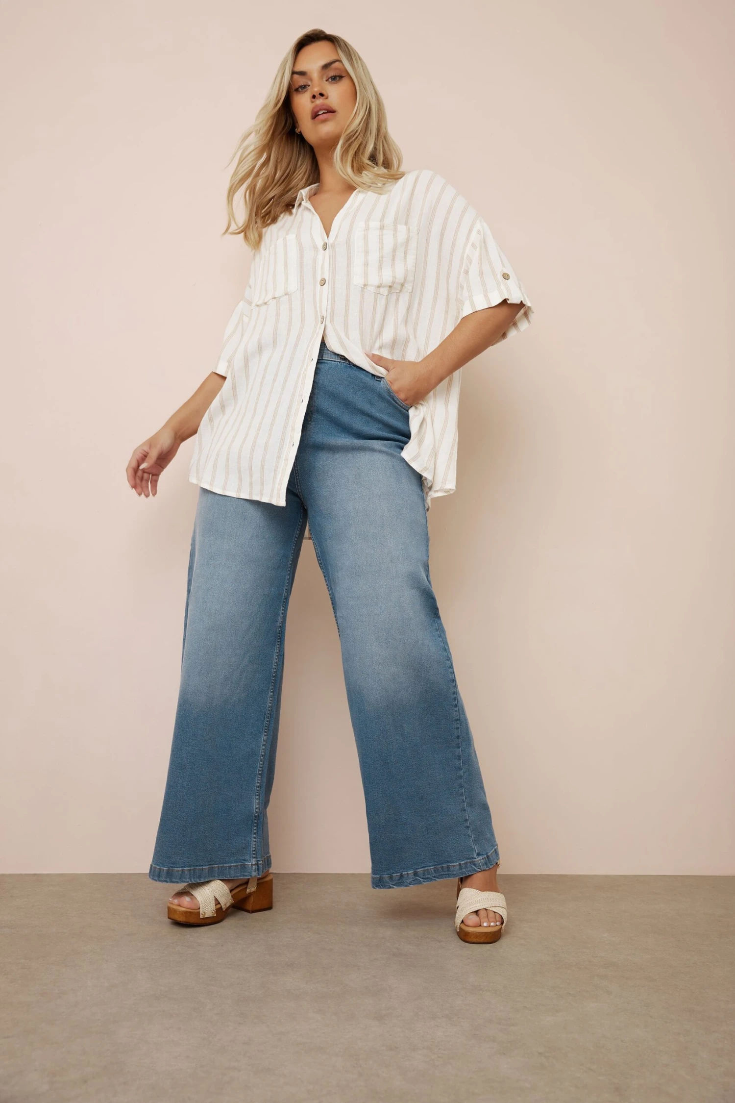 YOURS - Chemisier Crème Rayures En Lin 4 YOURS - Chemisier Crème Rayures En Lin – Image 2