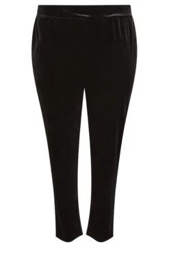 Pantalon Noir Coupe Droite En Velours -Evans Boutique 634ce77c 372c 47 143326 X